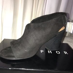 Black open toe heel